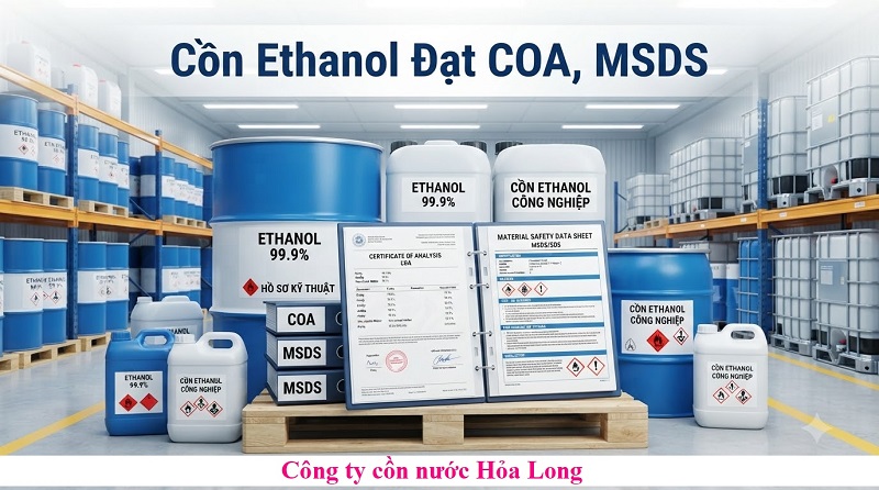 Cồn Ethanol Đạt COA, MSDS – Giải Pháp Nguyên Liệu Minh Bạch Cho Doanh Nghiệp