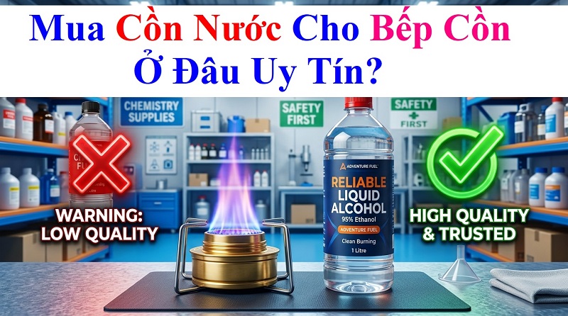 Mua Cồn Nước Cho Bếp Cồn Ở Đâu Uy Tín? Kinh Nghiệm Chọn Đúng Loại An Toàn, Giá Tốt